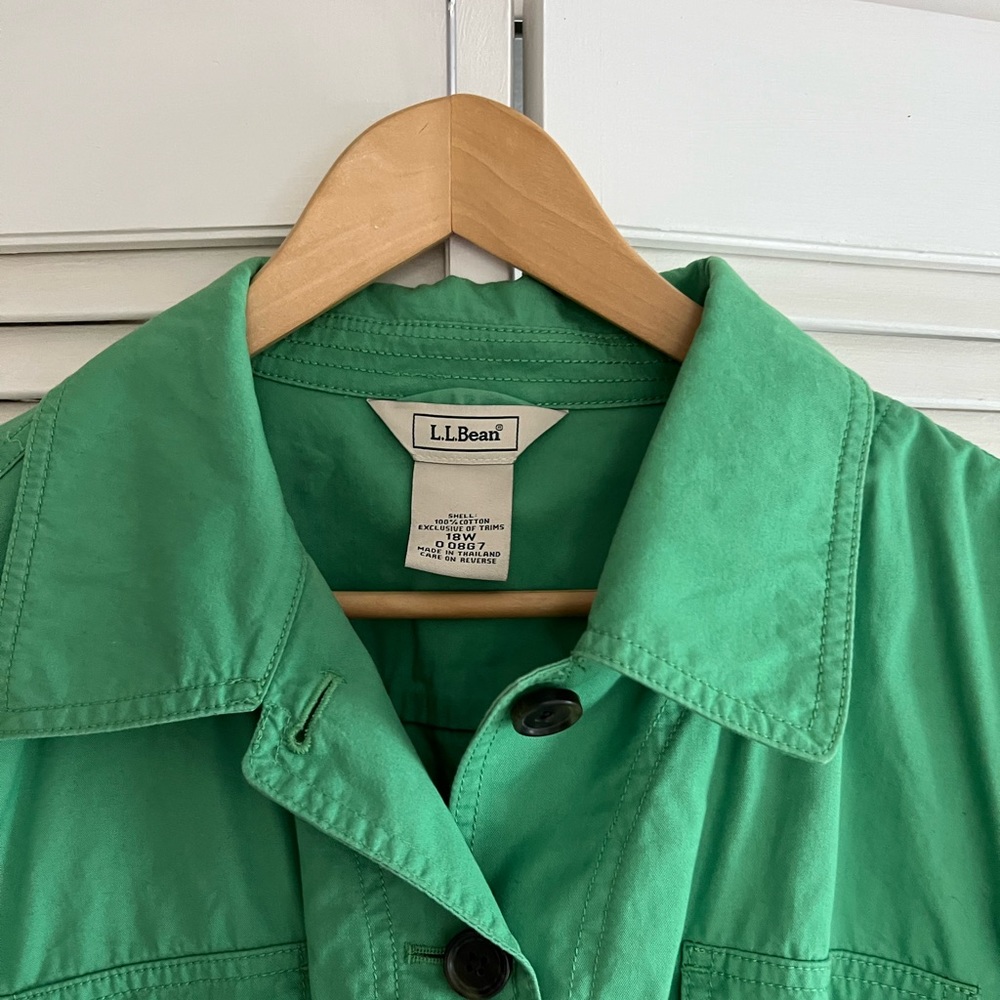 L.L. Bean safari jacket shamrock green 18W